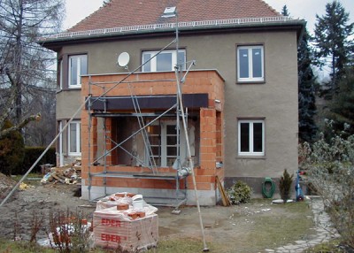 Gründelsteig in Dresden während der Sanierung